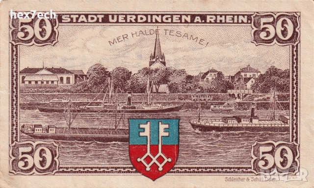 ❤️ Германия Uerdingen 1921 50 пфенинга UNC нова ❤️, снимка 3 - Нумизматика и бонистика - 52921402