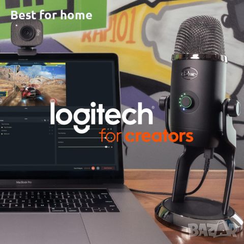 Професионален Микрофон Logitech Blue Yeti кондензаторен, 24-bit/48kHz, USB, черен, снимка 10 - Микрофони - 46708544