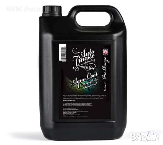 Auto Finesse Aqua Coat – керамична защита със SiO₂ (Spray & Rinse), 5000 ml