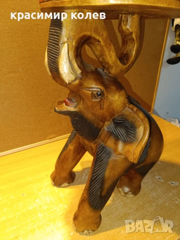 ръчно изработен дървен слон-столче, снимка 8 - Антикварни и старинни предмети - 51392517