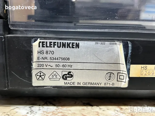 Грамофон Telefunken HS 870 , снимка 9 - Грамофони - 48220968