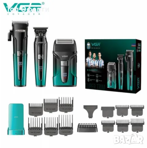 Професионален комплект 3 в 1 VGR V-694 – Машинка за подстригване, тример и самобръсначка, снимка 2 - Машинки за подстригване - 50371369