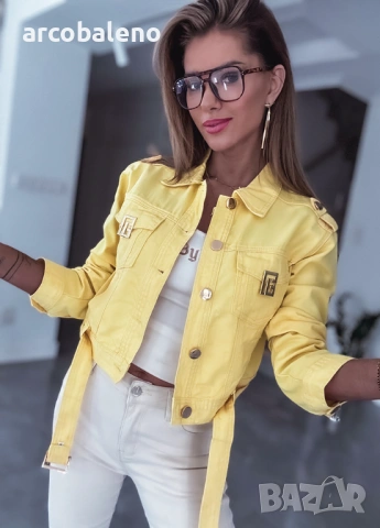 Дамско дънково яке със златисти аксесоари, 2цвята 2цвята , снимка 8 - Якета - 53457655