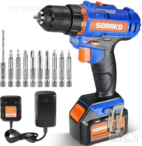 Нова Акумулаторна електрическа бормашина с LED светлина, 2 скорости