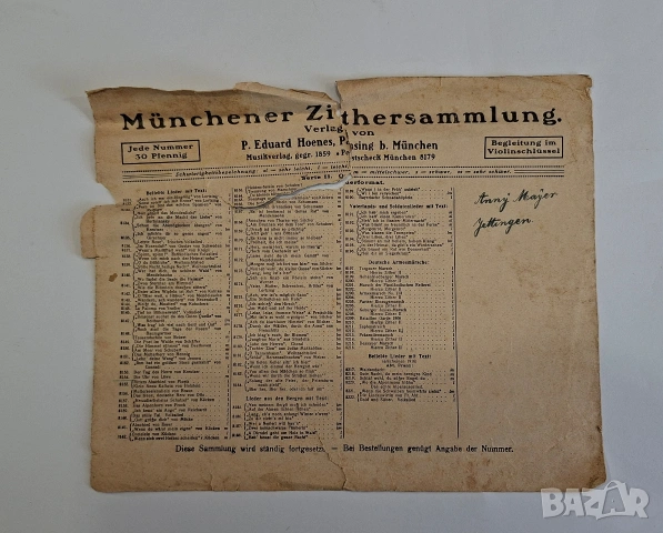 Стара баварска цитра, над 100 годишна, снимка 9 - Струнни инструменти - 53965644