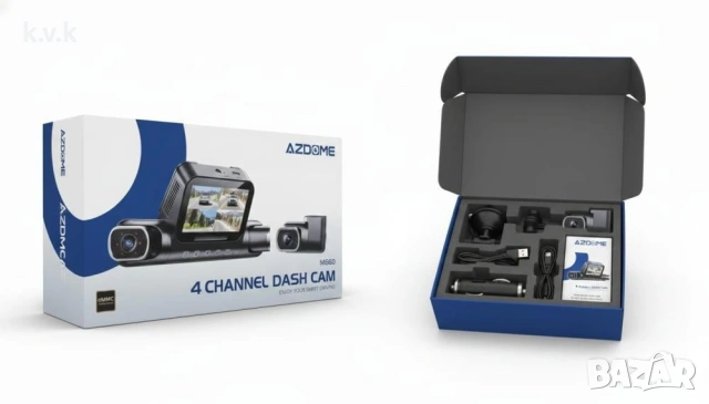 AZDOME 360, само задната камера, протектор за екранчето на предната ка, снимка 2 - Аксесоари и консумативи - 54201627