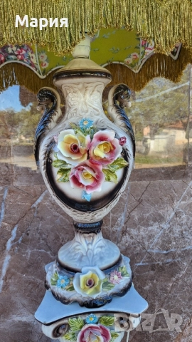 Италианска колона с лампа 095, снимка 6 - Настолни лампи - 51824451