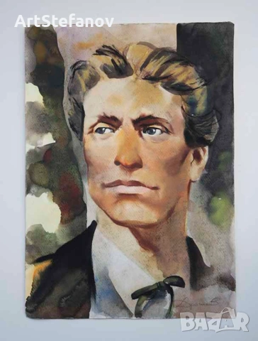 Портрет на Васил Левски, акварел, стара картина