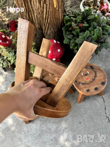 Столче / Табуретка от масивно тиково дърво, снимка 5 - Декорация за дома - 47125807