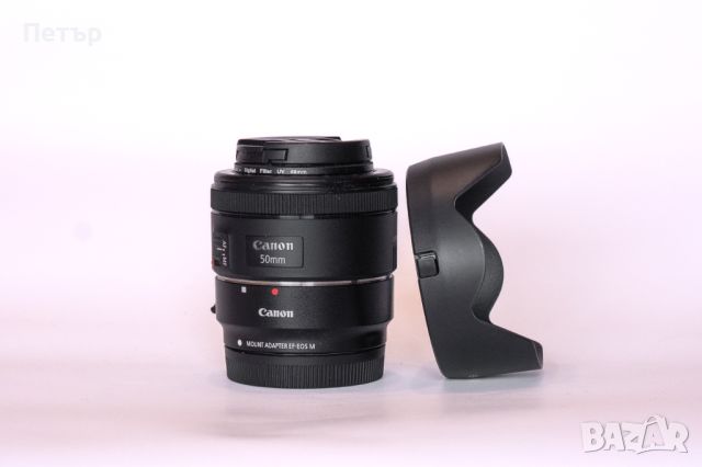 Canon M50 II + 3 обектива, адаптер, сенник и зарядно, снимка 6 - Фотоапарати - 45635519