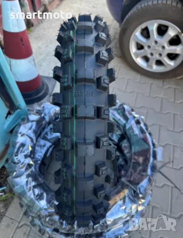 мотокрос гума 059B 120/90-19 mx3.1   Зелена лента super Soft, снимка 1