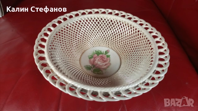 Разкошна руска фруктиера, ръчна изработка, порцелан