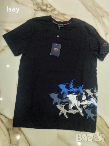 Мъжка тениска Паул Шарк М последен размер в черен цвят , снимка 2 - Тениски - 53169392
