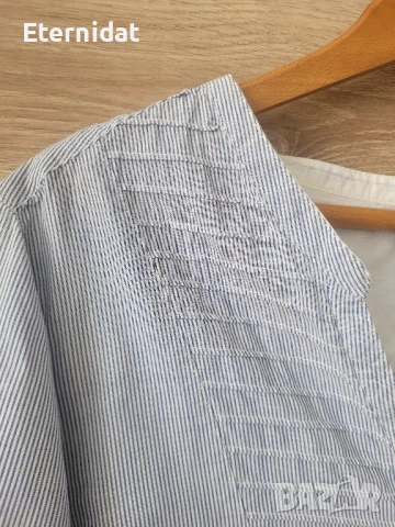 Блуза тип риза бяло и синьо райе памучна материя , снимка 2 - Ризи - 50469041