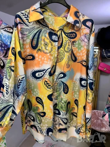 пъстроцветни сатенени  ризи , снимка 3 - Ризи - 50871857