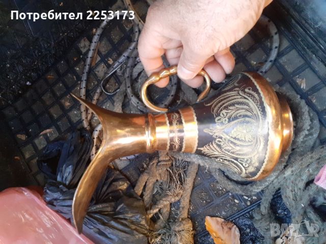 Медна кана и бронзова ваза лот, снимка 4 - Декорация за дома - 45338169