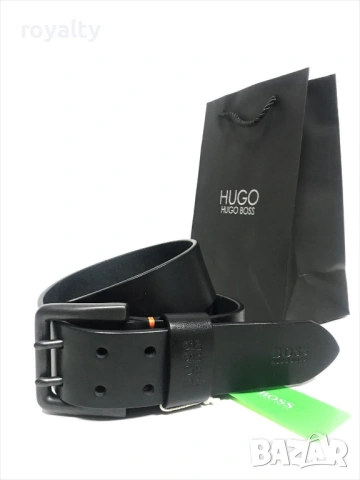 Hugo Boss Естествена Кожа Черен Колан Хюго Бос 
