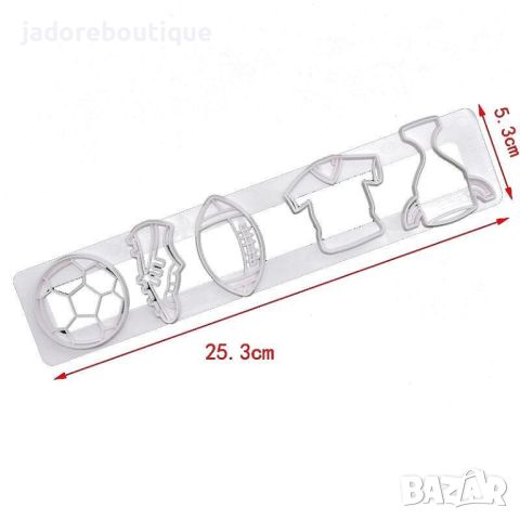 Резци за сладки на релса Футбол 5 бр, снимка 2 - Форми - 45851594
