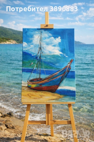 Лодката“ Акрил върху платно 