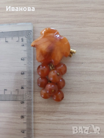 Красива руска брошка от балтийски кехлибар, снимка 3 - Други - 54042289