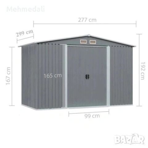 🏡 Метална градинска къща за инструменти с вентилация и заключване, снимка 5 - Градински мебели, декорация  - 53159140