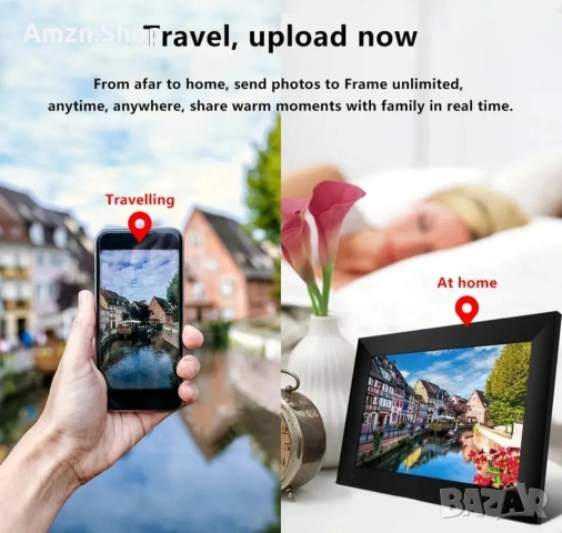 10.1" Smart Цифрова рамка за снимки дигитална фоторамка 1280х800 HD IPS сензорен екран, снимка 11 - Друга електроника - 48621394