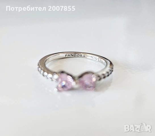 Сребърен пръстен Pandora с панделка , снимка 4 - Пръстени - 53790629