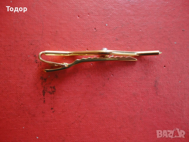 Луксозна позлатена игла щипка за вратовръзка 2, снимка 3 - Други - 53043023