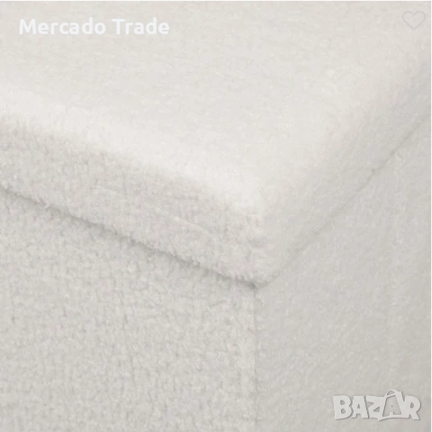 Декоративна табуретка с място за съхранение  Mercado Trade, Бял, снимка 3 - Декорация за дома - 53513813