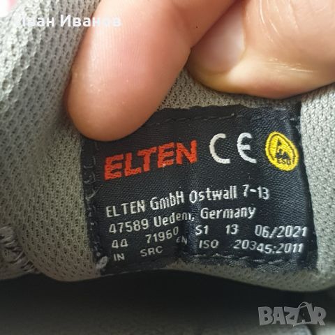 предпазни работни обувки ELTEN  ESD S1 с бомбе  номер 44, снимка 5 - Други - 46206316