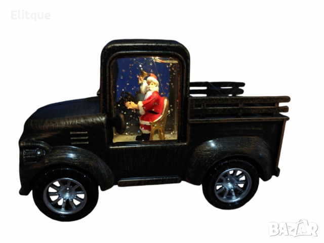Ретро светеща коледна декорация „Кола с Дядо Коледа“ – винтидж празничен чар, снимка 8 - Коли, камиони, мотори, писти - 52831813