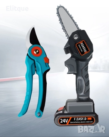 15см - Ръчен електрически верижен трион от закалена стомана с Две батерии !, снимка 12 - Друга електроника - 52606624