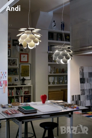 Полилей стил Marset Discocó с три крушки 80/60см, снимка 12 - Полилеи - 53355102