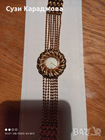 Дамски позлатен часовник, снимка 2 - Луксозни - 53597306