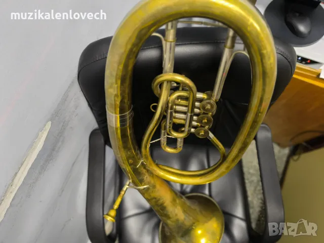 Weltklang Bb Tenor Horn(3RV) - Тенор Валдхорна Баритон с мундщук /made In Germany - DDR/, снимка 13 - Духови инструменти - 44637667