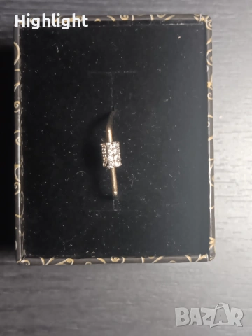 Нежен златен пръстен, цирконии, 14к, 585, 1.3г., снимка 2 - Пръстени - 53541956