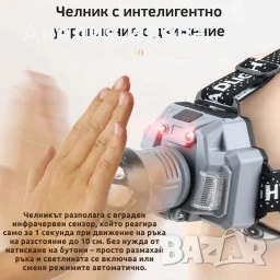 Челник за глава с интелигентно управление с движение и LED дисплей , снимка 7 - Други стоки за дома - 51338422