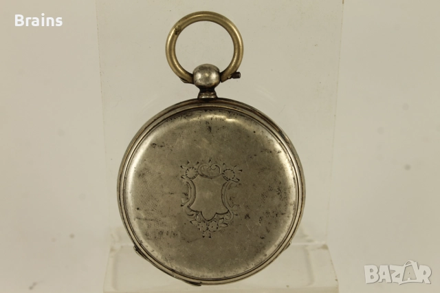 19 Век Сребърен Джобен Цилиндър С Ключе, снимка 4 - Антикварни и старинни предмети - 51773139