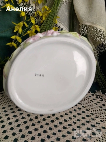 Керамична кошница с релефни цветя , снимка 5 - Декорация за дома - 54152546