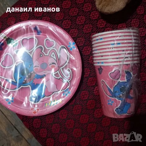 10 чашкии 10 чинийки стич, снимка 1