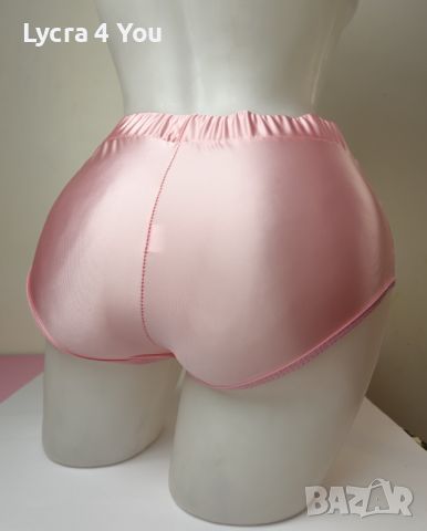 S/M розови супер лъскави дамски сатенени бикини/полубоксер, снимка 3 - Бельо - 45307274