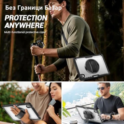 Нов Прозрачен калъф Galaxy Tab 10.9/11 360° стойка, държач за писалка, снимка 4 - Друга електроника - 53695829