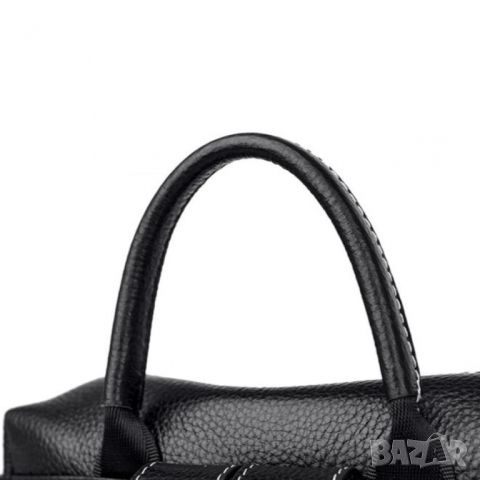 Дамска чанта-раница от естествена кожа Black 1229, снимка 5 - Раници - 45353372
