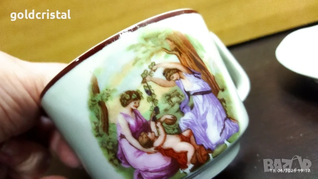 стар български порцелан Изида чаена чаша трите грации , снимка 7 - Антикварни и старинни предмети - 20483445