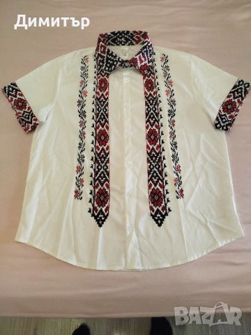 Мъжка риза с принт в етно стил, снимка 2 - Ризи - 52452034