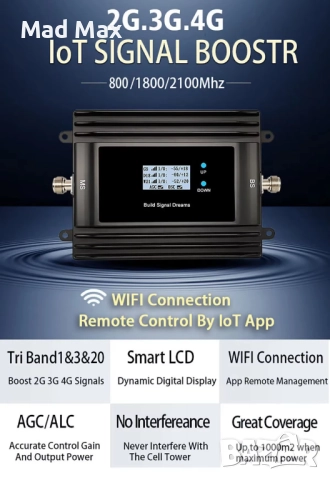 3G 4G 5G LTE 800~1800~2100 Booster Repeater Профи Усилвател GSM сигнал за България/Гърция