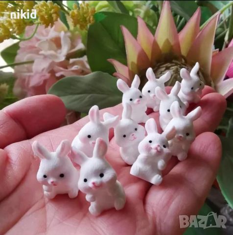 малко малки зайче зайчета заек пластмасови фигурки фигурка декоративни, снимка 4 - Фигурки - 36876953