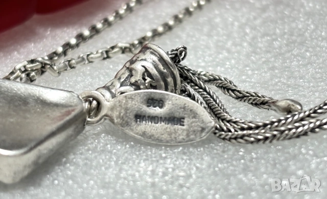 Стара Сребърна Броеница-сребро проба 925, ръчна изработка, снимка 7 - Антикварни и старинни предмети - 53959165