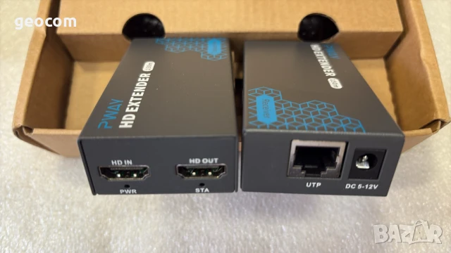 P-Way HDMI екстендер през FTP RJ-45 (Cat 5e/6/7/8, до 150м,Комплект), снимка 5 - Кабели и адаптери - 50765720