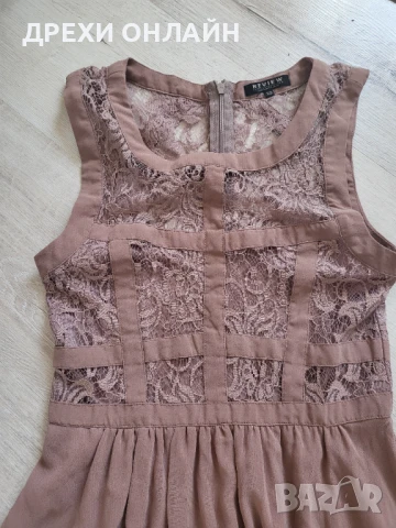 Елегантна кафява рокля , снимка 3 - Рокли - 50887260